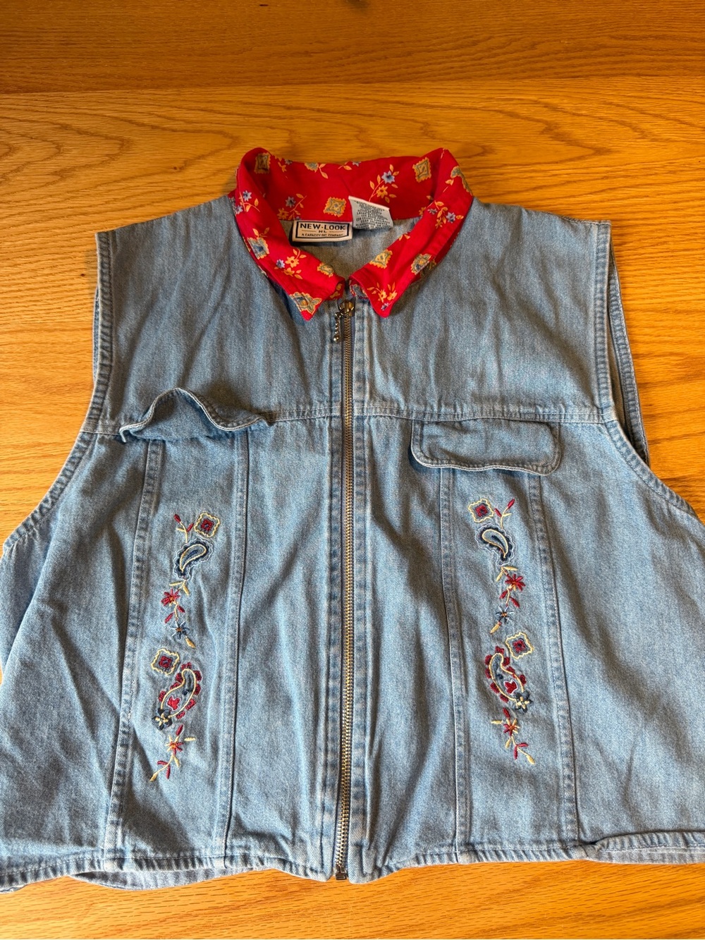 Vintage Women’s Embroidered Denim Vest